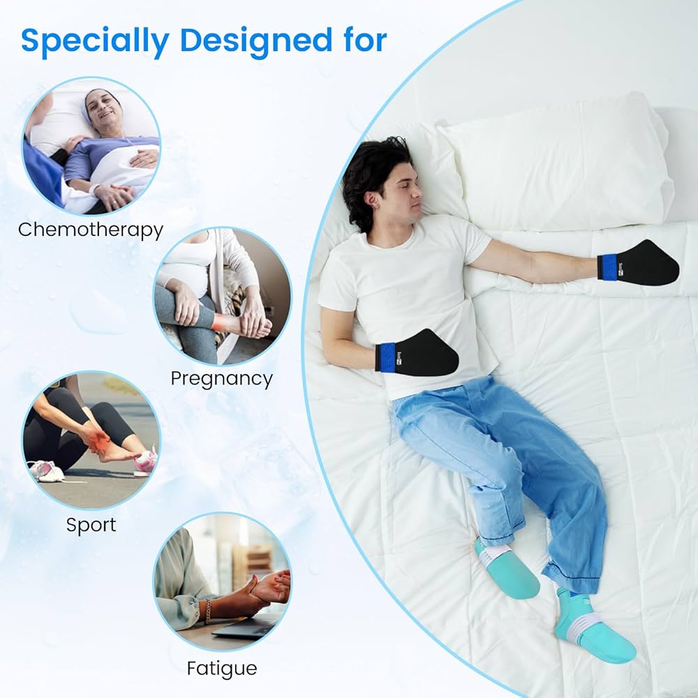SuzziPad Cold Therapy Socks & Hand Ice Pack Cold Gloves for